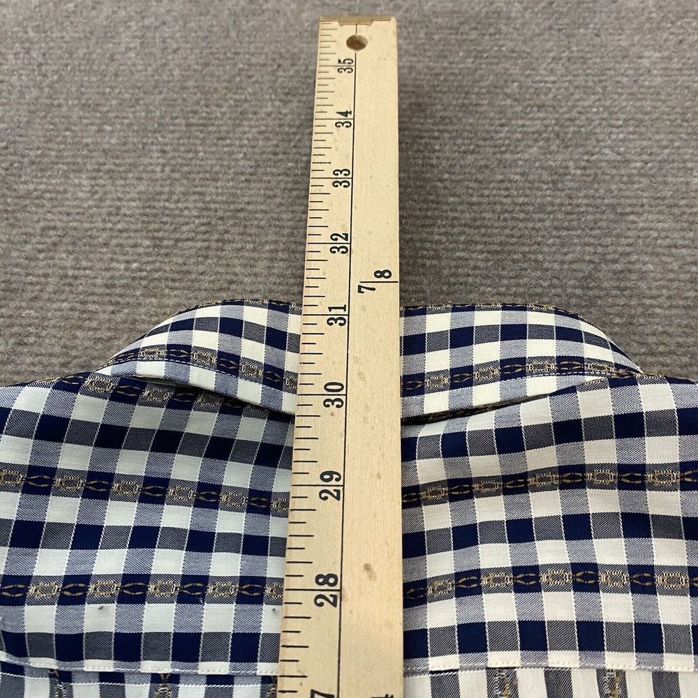 Diesel Shirt Mens Large 16.5 33-34 Knit Plaid Long Sleeve Textured - Picture 12 of 13